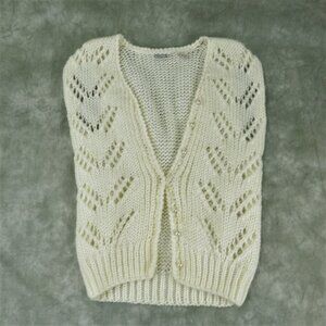VGUC Beautiful pearl VINTAGE FANTASTICO Vintage SWEATER VEST Size M VTG s-8448